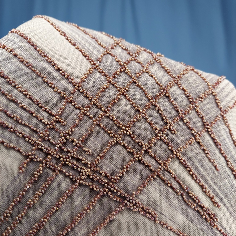 Charlotte‎ Russe Asymmetric Dress Jr Medium Brown Beaded Grunge Forest Fairy - Picture 2 of 9